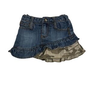Faded Glory Denim Skort with Camouflage Hem & Adjust. waist kids 5T